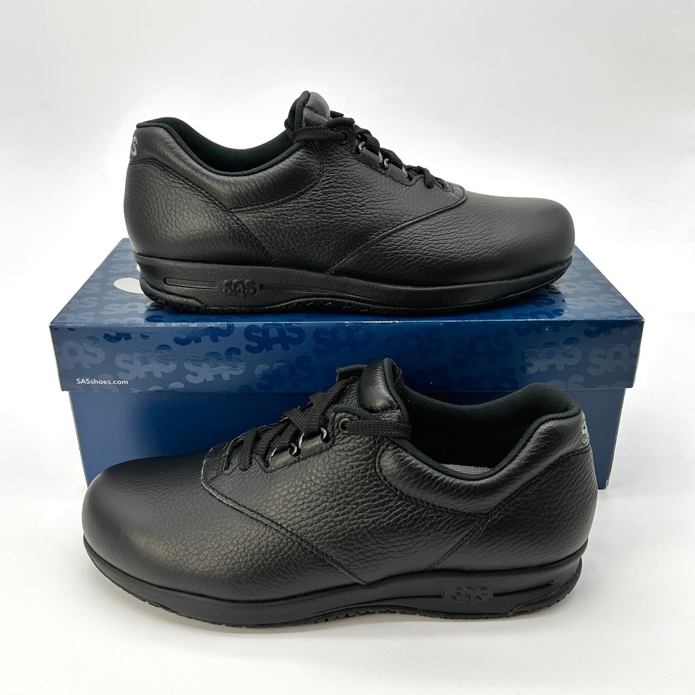 SAS Liberty Womens Work Sneakers Size 7 N Black Leather Slip Resistant‎ NEW 2070